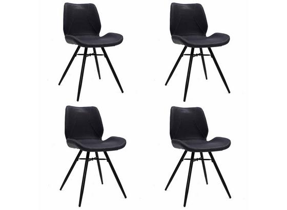 Stuhl-Set Barron 4-Er Set Dunkelblau - Schwarz/Dunkelblau, LIFESTYLE, Kunststoff/Metall (47/82/55cm) - Livetastic Stuhl-Set Barron 4-Er Set Dunkelblau - Schwarz/Dunkelblau, LIFESTYLE, Kunststoff/Metall (47/82/55cm) - Livetastic