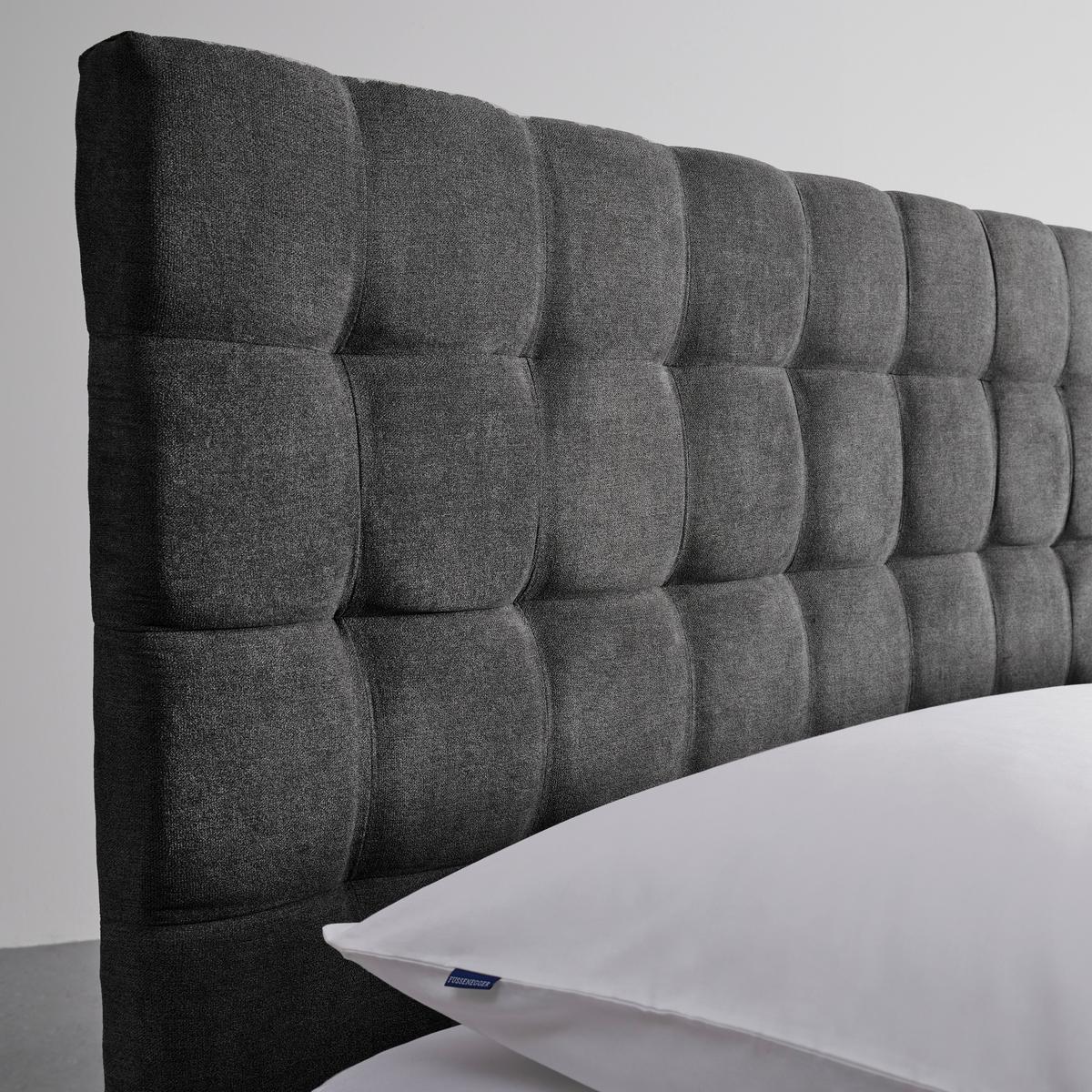 Čalouněná postel CESARO,180x200, tmavě šedá - tmavě šedá/přírodní barvy, Moderní, kov/dřevo (180/200cm) - PBJ