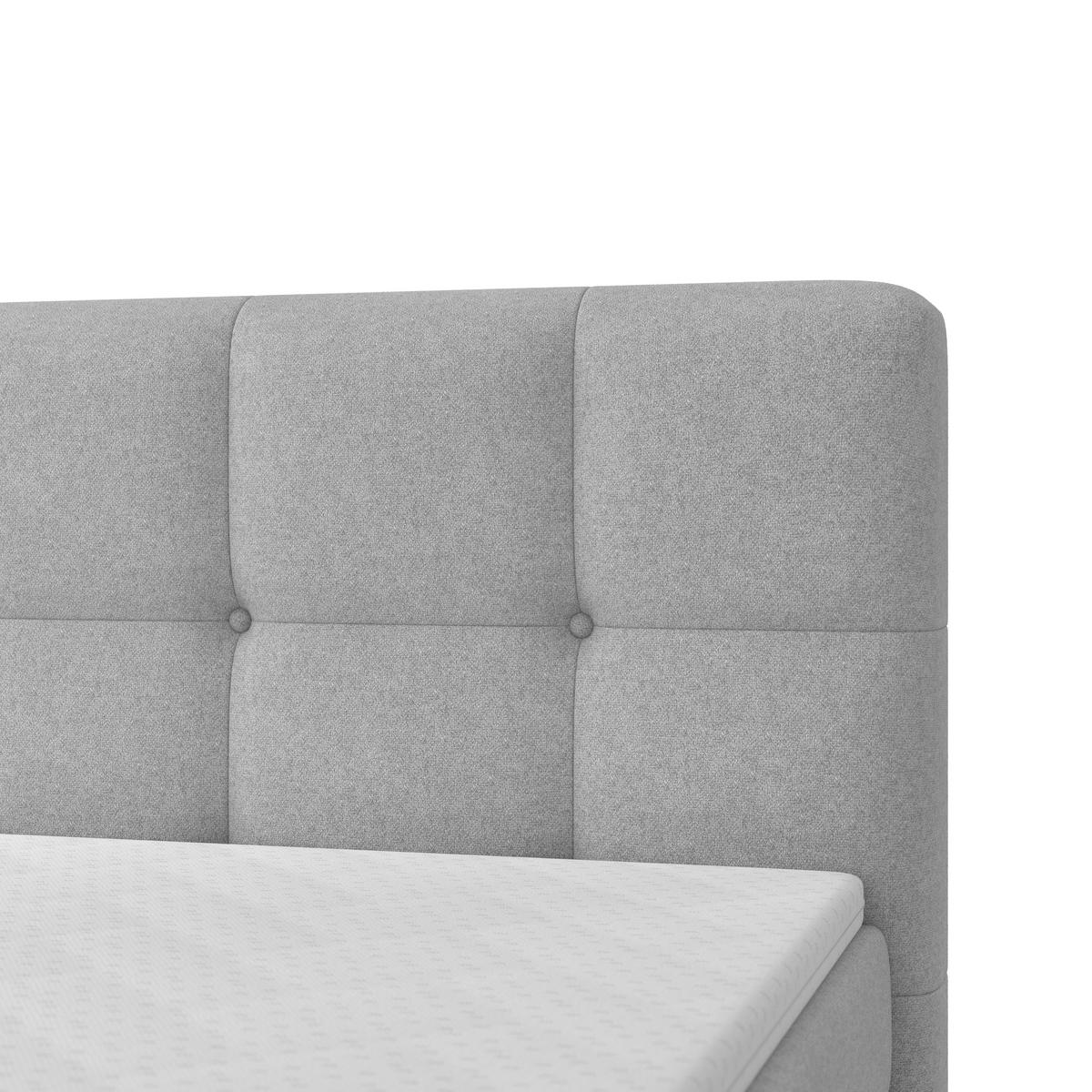 Posteľ boxspring MARBELLA 180x200, svetlosivá - čierna/svetlosivá, Modern, kov/drevo (180/200cm) - Bessagi Home