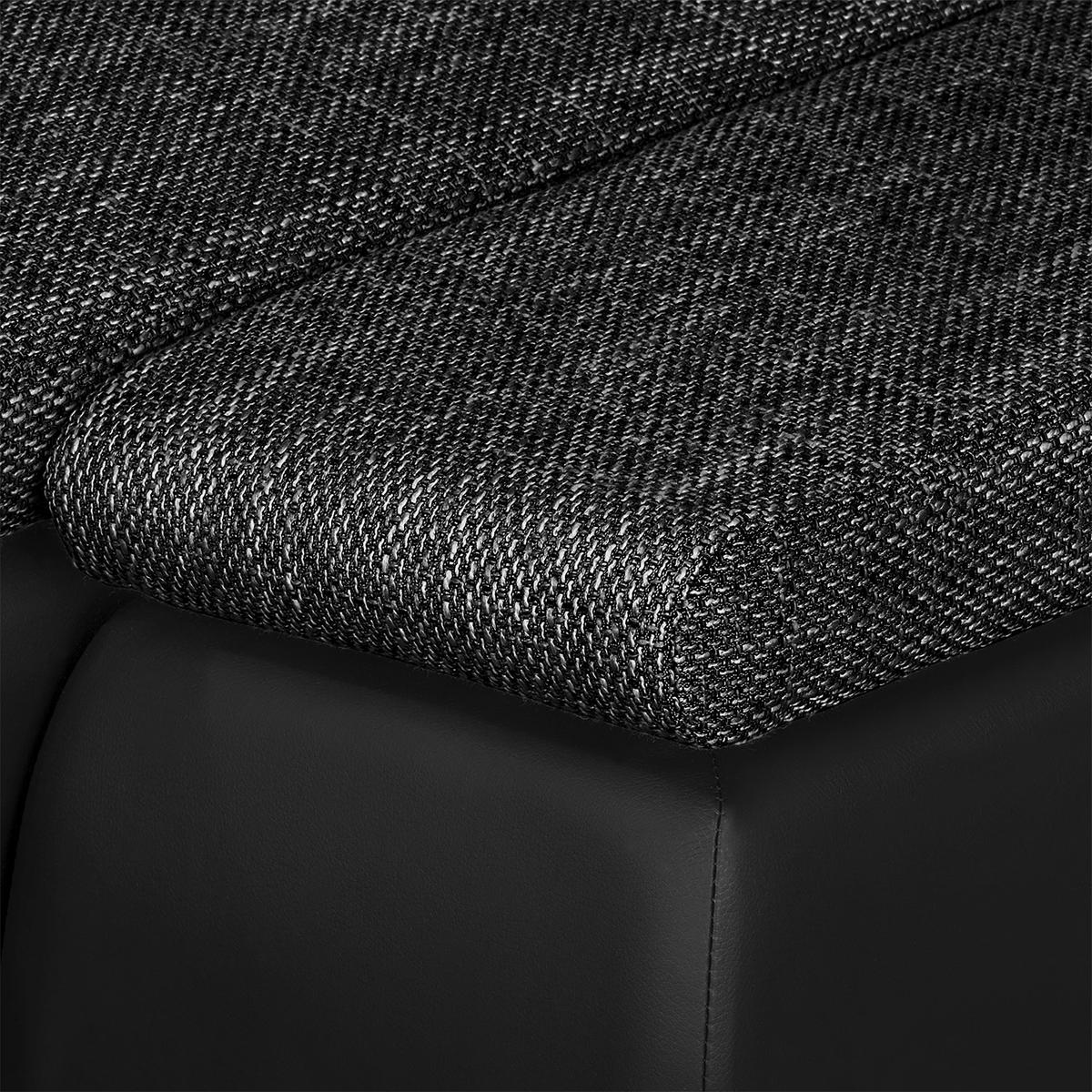 Ecksofa Acra Schwarz S: 266x175 Cm - Chromfarben/Schwarz, Design, Textil (266/175cm) - Livetastic