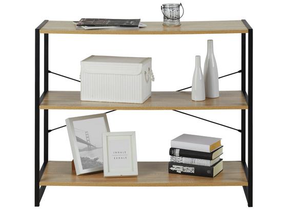 Regál Bono - čierna/dub sonoma, Moderný, kov/kompozitné drevo (95/79/35cm) - Modern Living Regál Bono - čierna/dub sonoma, Moderný, kov/kompozitné drevo (95/79/35cm) - Modern Living