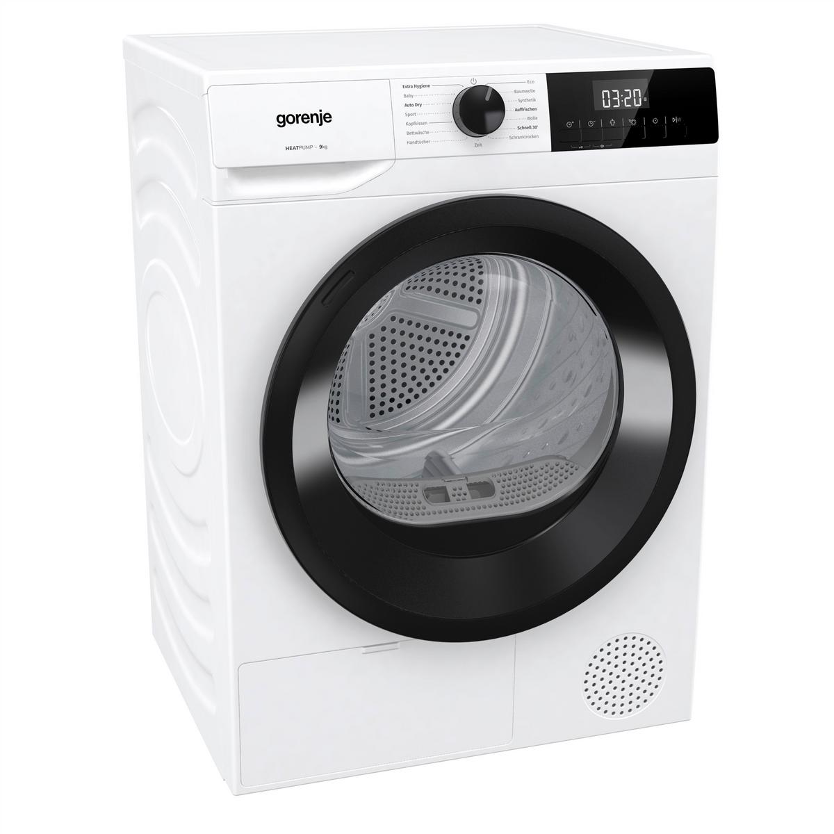 Wärmepumpentrockner D2HNE9D/AT Füllmenge ca. 9 kg, EEKL: D - Weiß, Basics, Kunststoff/Metall (59,5/84,5/64cm) - Gorenje