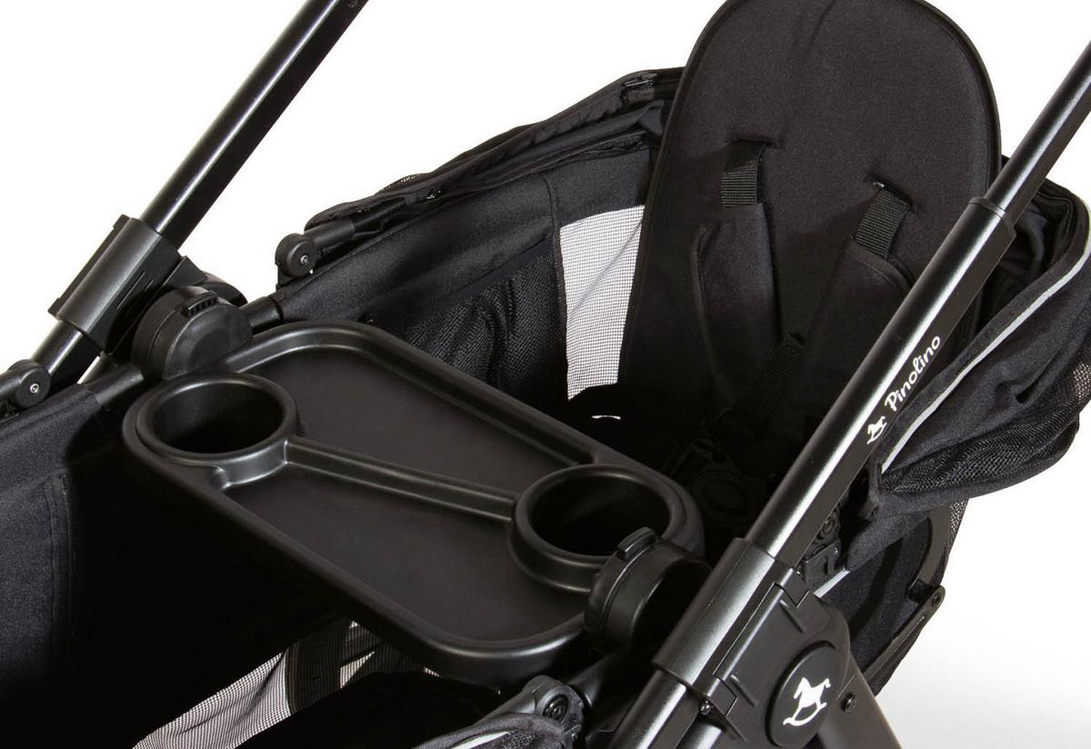 Bollerwagen 2 in 1 Kinder- und Bollerwagen - Schwarz, Basics, Kunststoff/Textil (120/65/105cm) - Pinolino