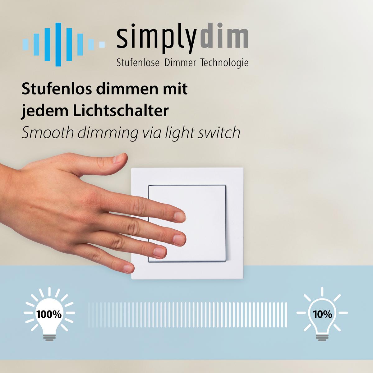 LED-Deckenleuchte Melinda L: 64 cm mit Schalter - Silberfarben, Basics, Kunststoff/Metall (64/25/25cm) - Paul Neuhaus
