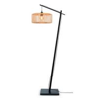 Stehleuchte Bromo/f/ad/b/4018/n - Schwarz/Naturfarben, Trend, Holz (176/40/68cm) - Good & Mojo