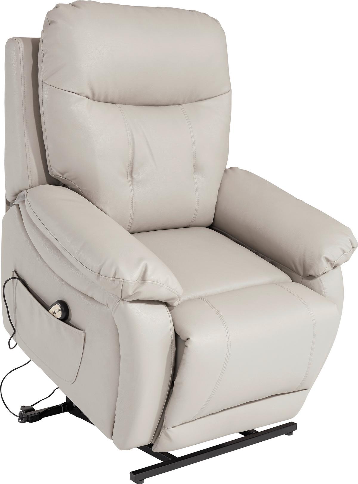 Relaxačné kreslo MARIO, sivá, kožený vzhľad - čierna/sivá, Konventionell, kov/textil (89/107-79/94-165cm) - James Wood