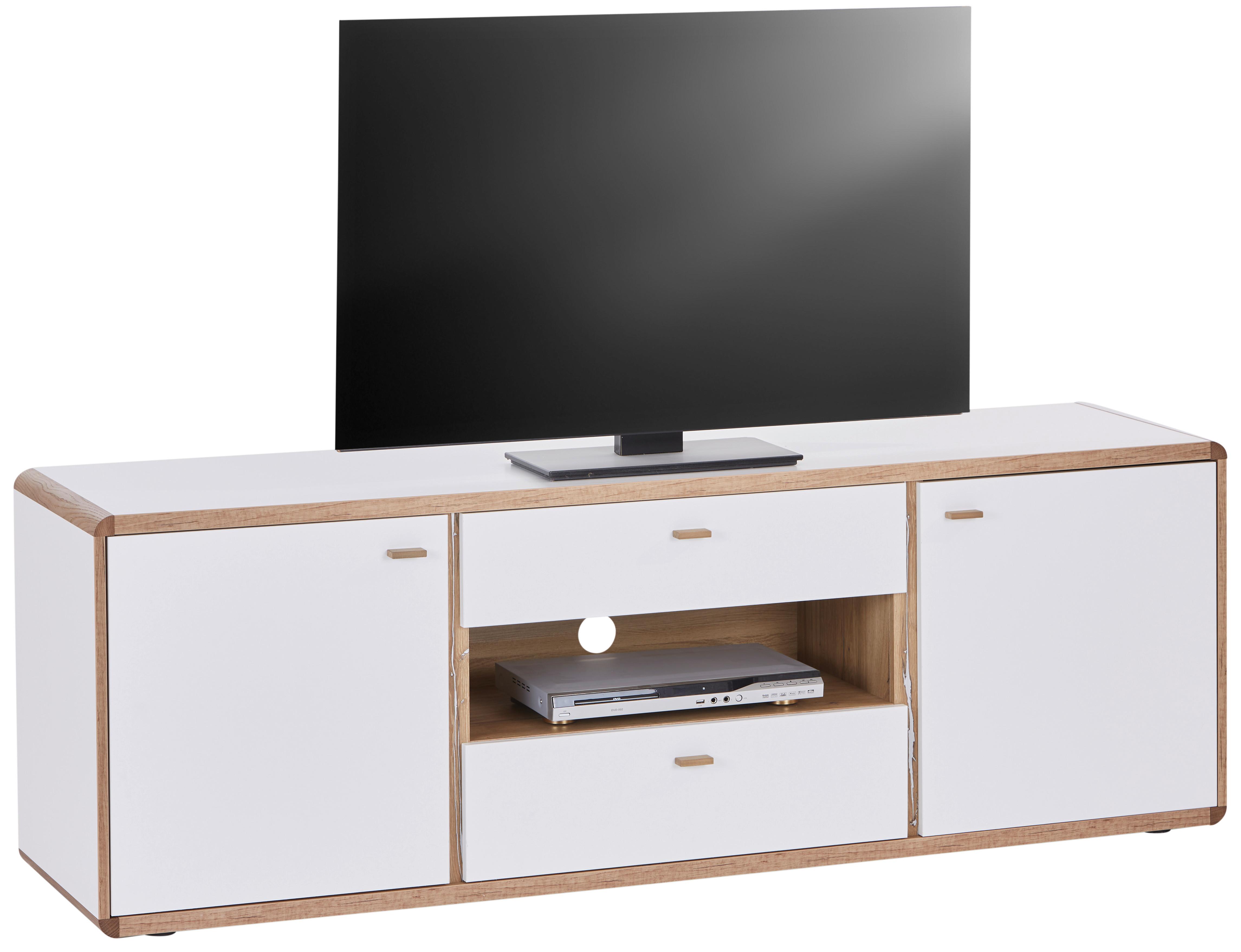 Tv Stolík Ronda A 2t2l - farby duba/biela, Moderný, kompozitné drevo (178/61/46,4cm)