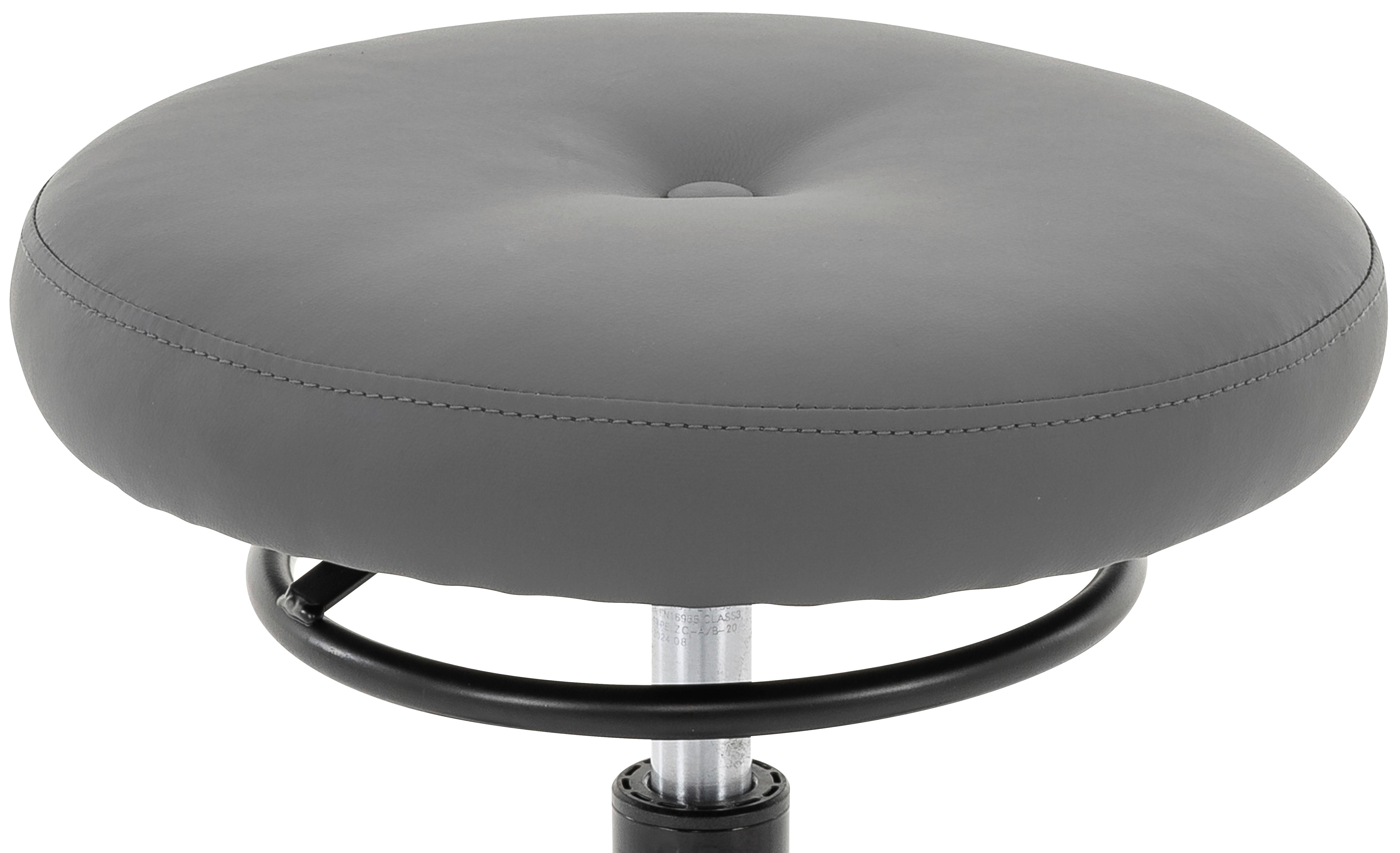 Hocker Klaus Grau/Schwarz B: 35 cm - Schwarz/Grau, MODERN, Textil/Metall (35/58/35cm)