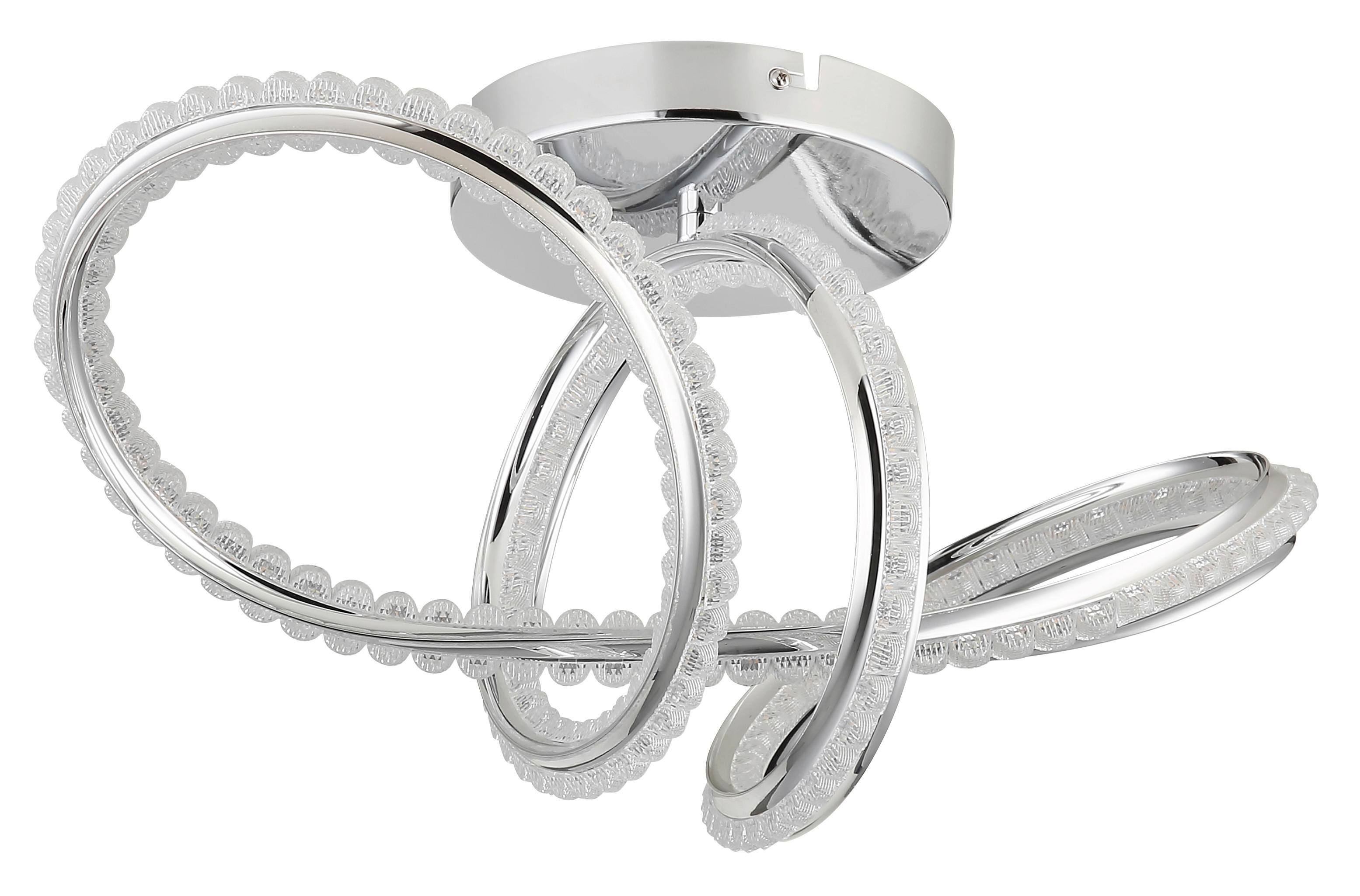 LED-Deckenleuchte 2700-6000k. 40w - Klar/Chromfarben, Design, Kunststoff/Metall (50/25/25cm) - Globo