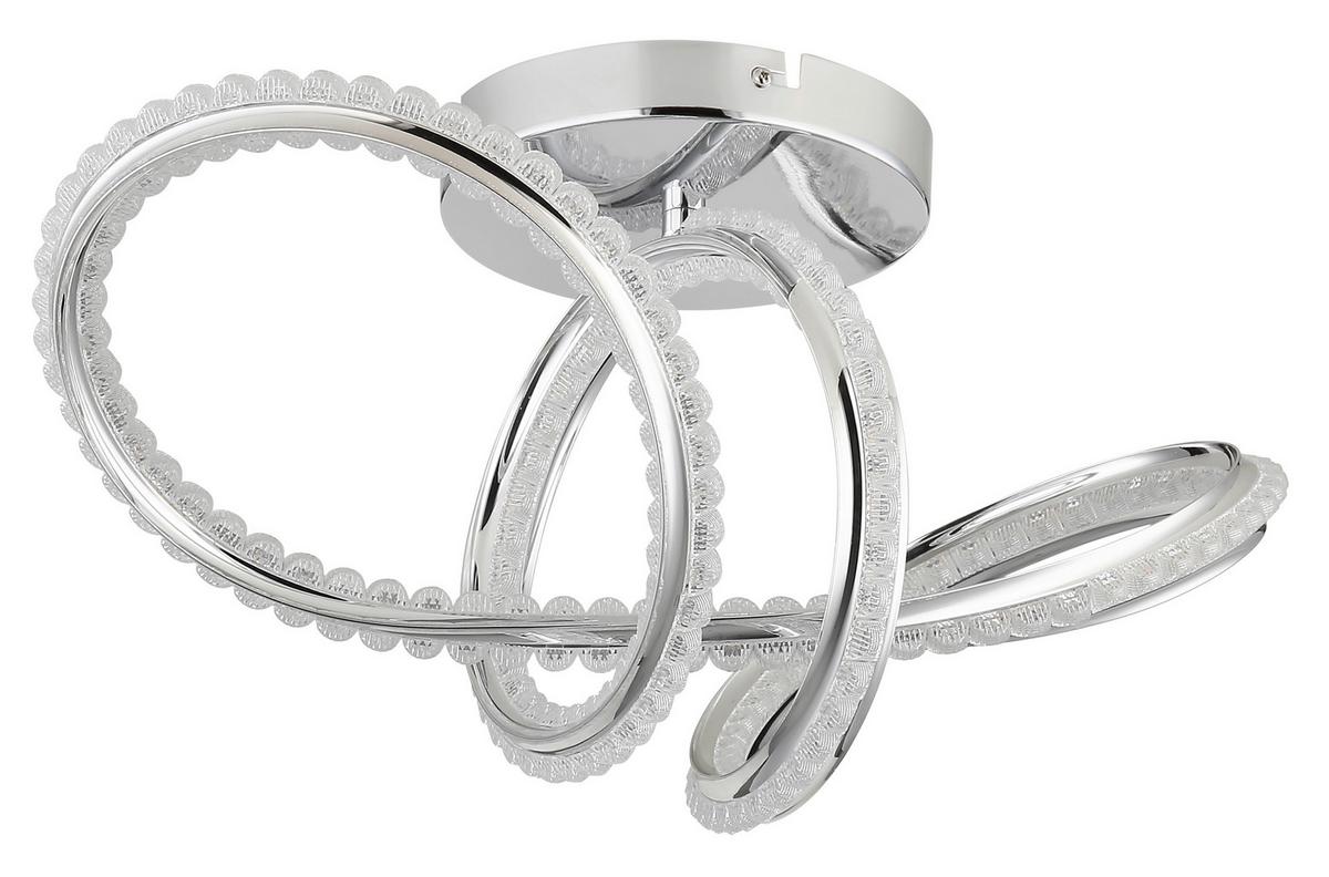 LED-Deckenleuchte 2700-6000k. 40w - Klar/Chromfarben, Design, Kunststoff/Metall (50/25/25cm) - Globo