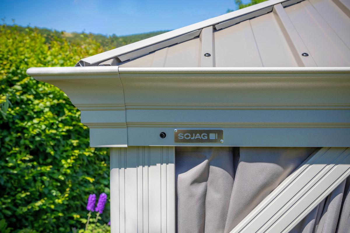 Pavillon Messina 363x298 cm Wetterfest Gartenpavillon - Champagner, Basics, Metall (363/291/298cm)