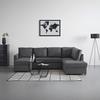 Sedací souprava MARTINA U, pravá, antracitový manšestr - černá/antracitová, Moderní, kov/dřevo (146/276/204cm) - Mömax