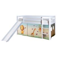 Spielbett Manuel Multicolor Kiefer Massiv 90 cm Rutsche - Multicolor/Weiß, Natur, Holz (90/200cm) - MID.YOU