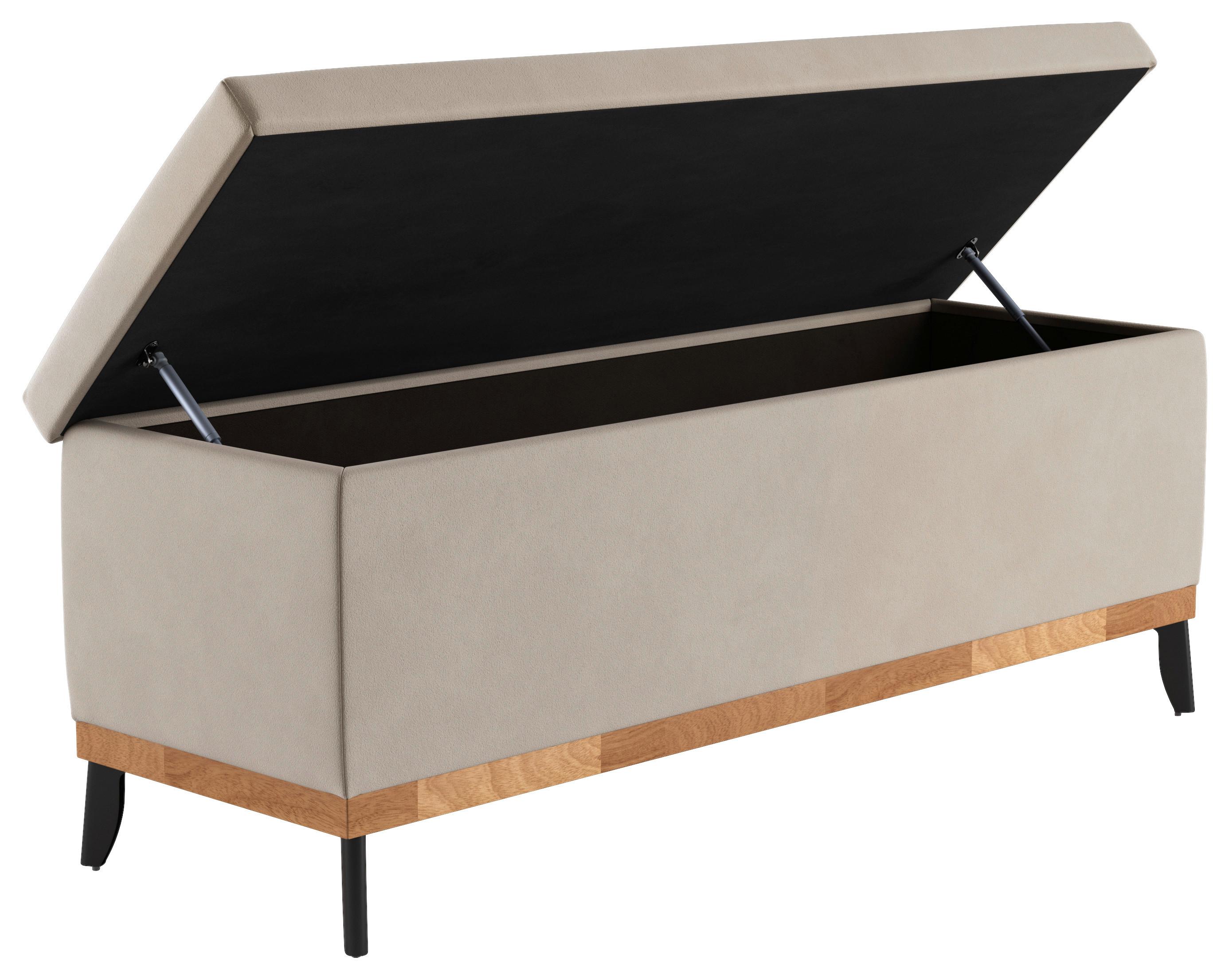 Polsterbank Emily 2 - Schwarz/Naturfarben, MODERN, Holz/Holzwerkstoff (140/54/44cm) - Luca Bessoni