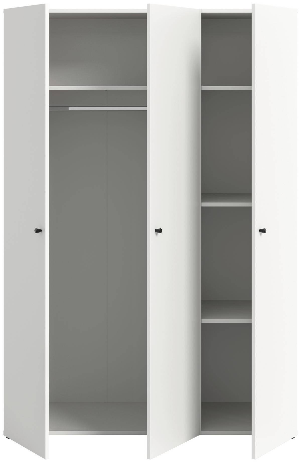Drehtürenschrank Darwin, Weiß B: 120 Cm - Weiß, MODERN, Holzwerkstoff (120/176/51cm) - MID.YOU