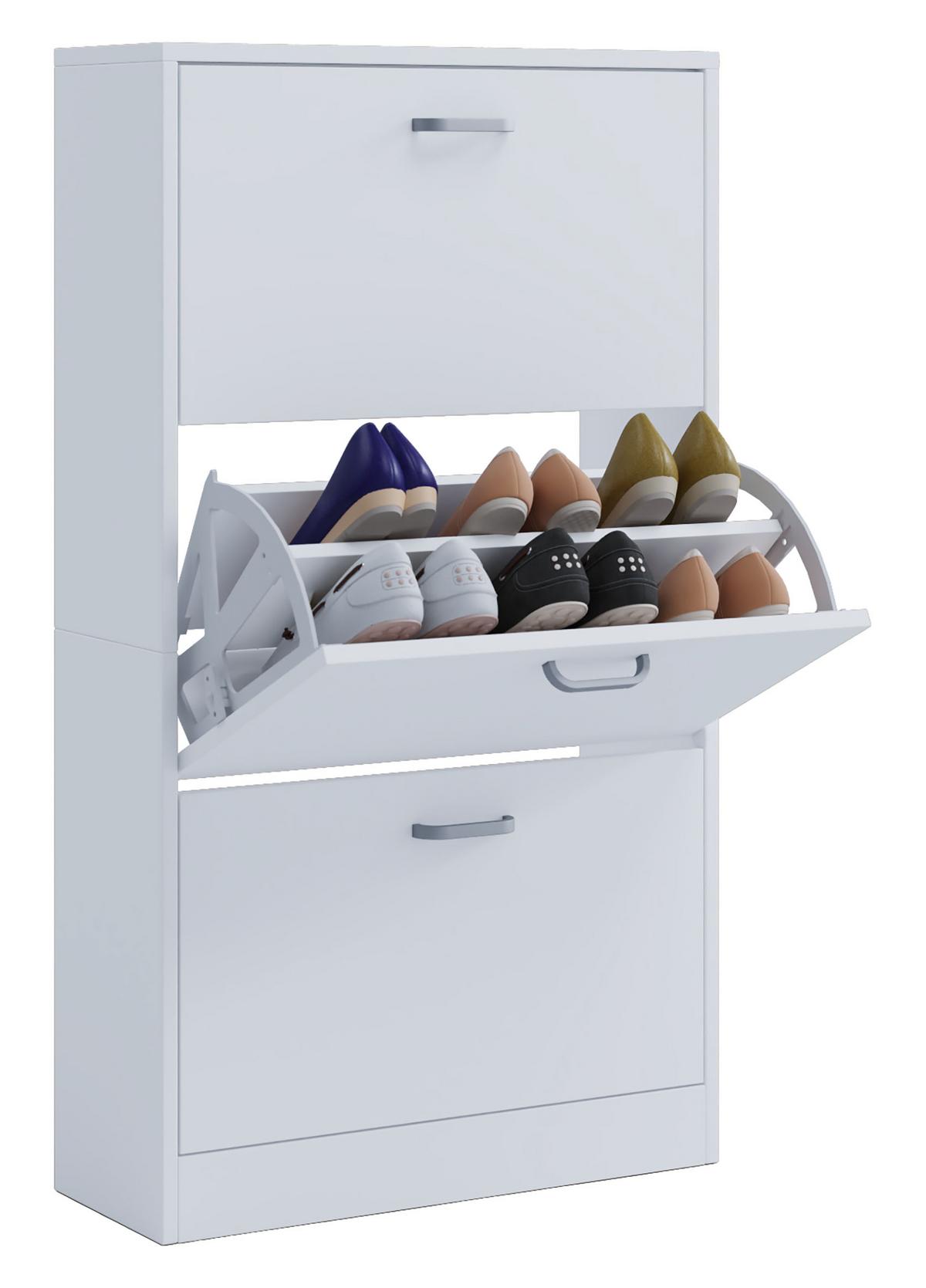 Botník Sipos L š: 59 cm dub sonoma - bílá/barvy nerez oceli, Konvenční, kompozitní dřevo/plast (59/105/22cm) - MID.YOU
