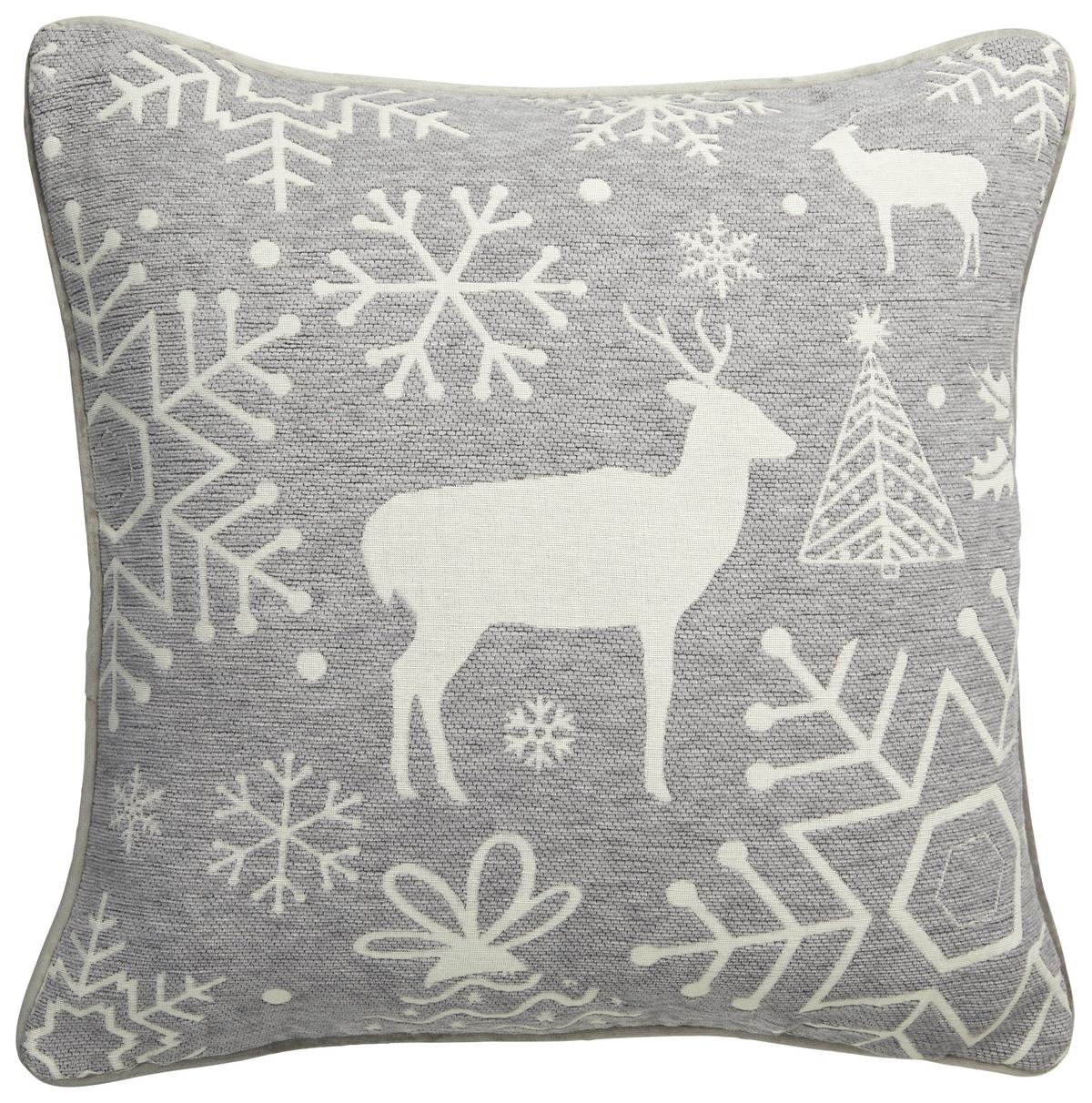 Díszpárna Göteborg Kb. 45/45cm - ezüstszínű, Romantik / Landhaus, textil (45/45cm) - James Wood