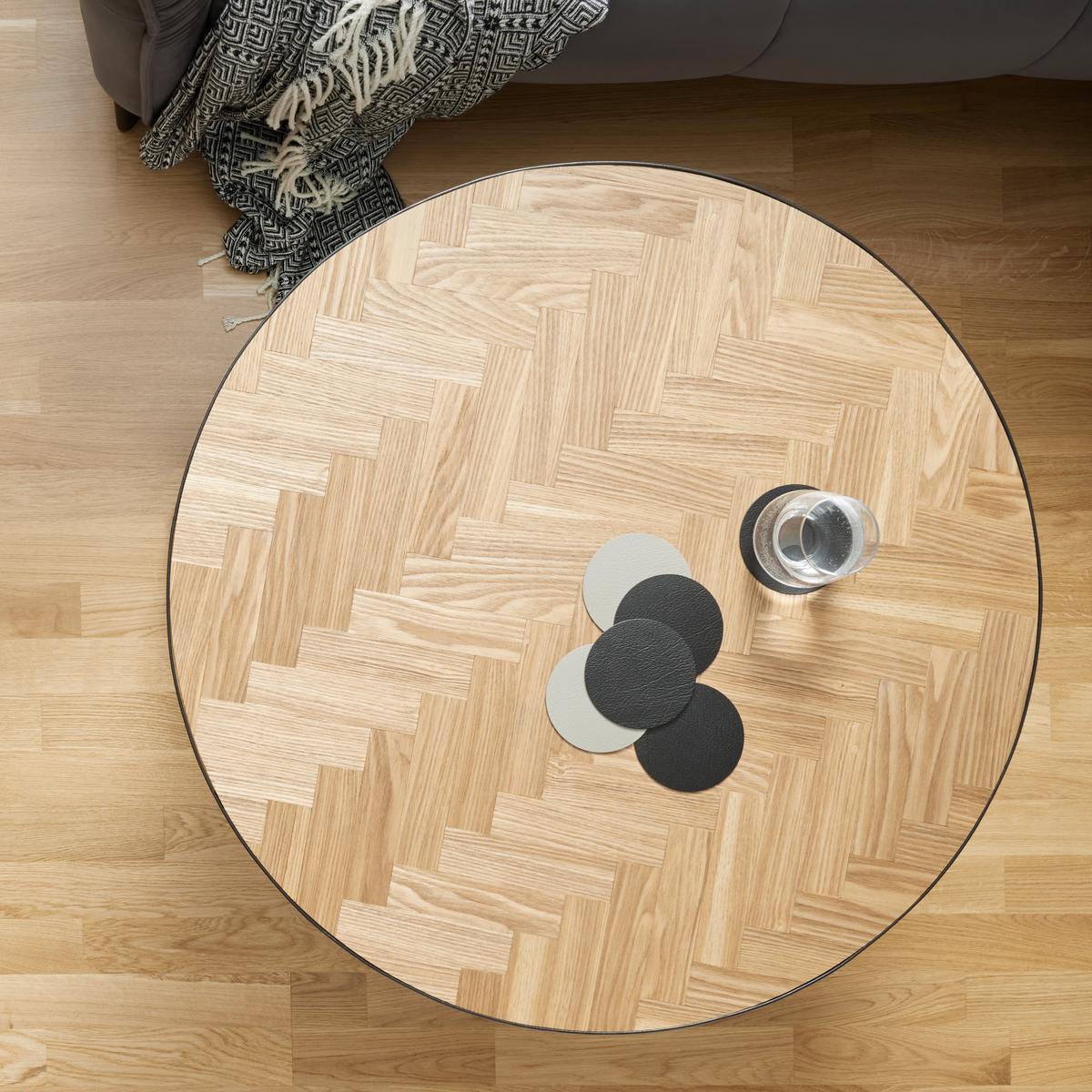 Konferenční stolek P: 80cm - černá/přírodní barvy, Lifestyle, kov/kompozitní dřevo (80/80/40cm) - Premium Living
