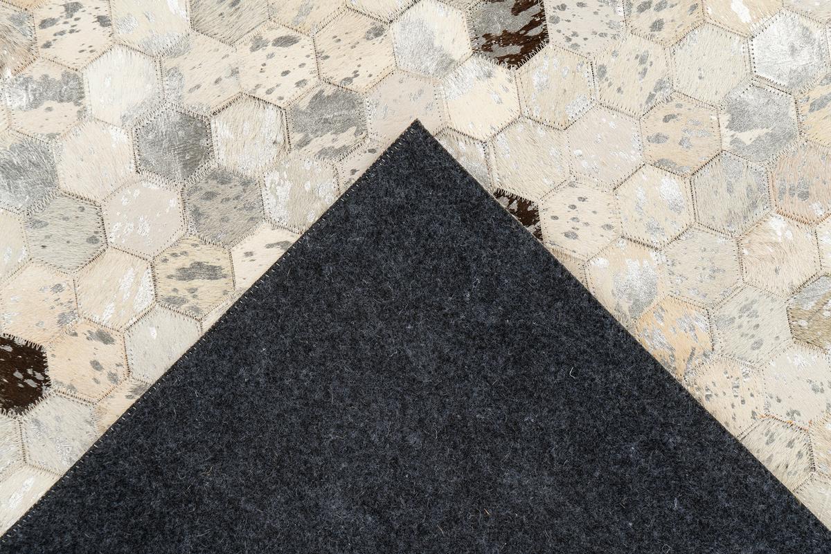 Lederteppich Ravi 400 - Silberfarben/Grau, KONVENTIONELL, Leder (120/170cm)