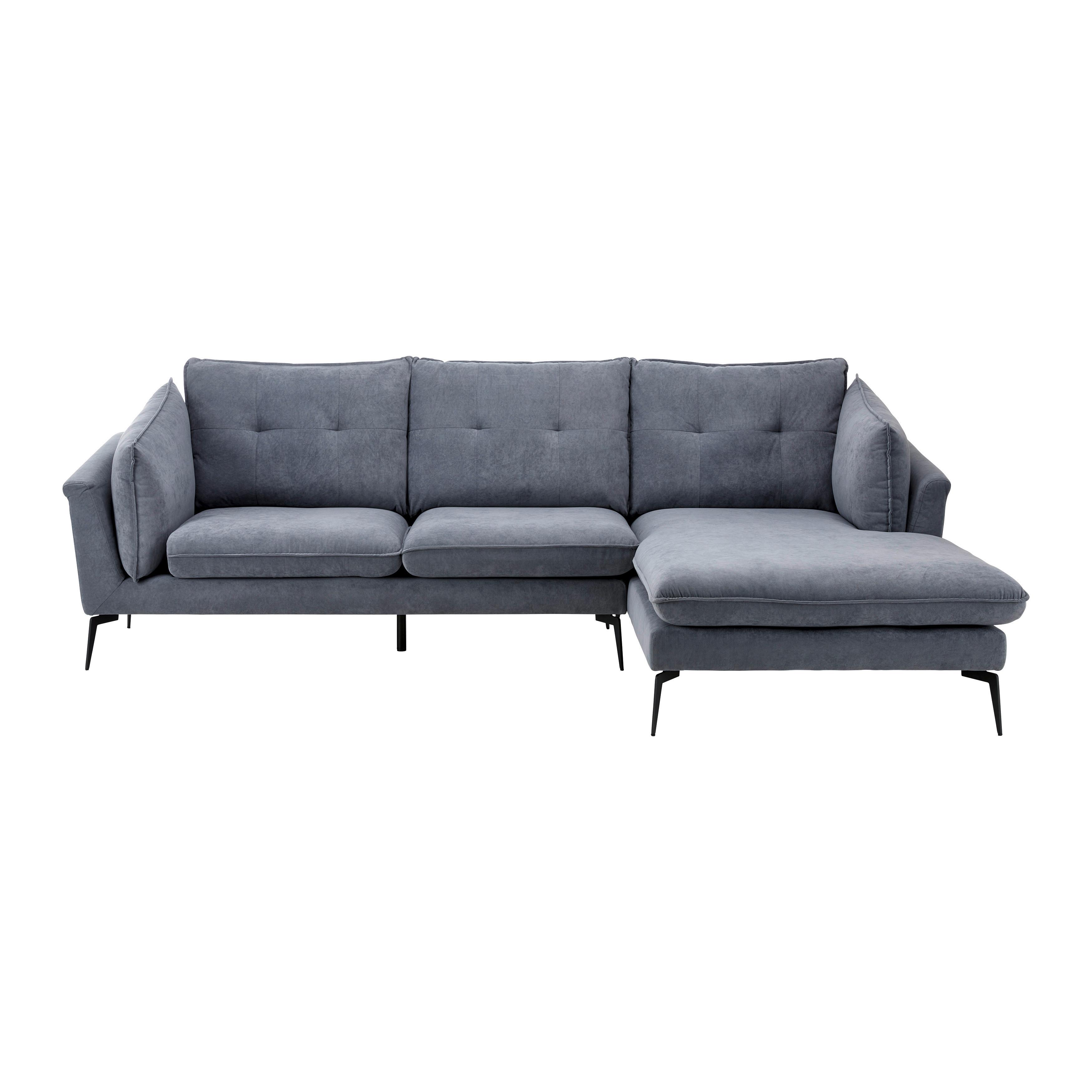 Sedacia súprava SANDRO sivá - čierna/sivá, Modern, kov/drevo (258/86/160cm) - Bessagi Home