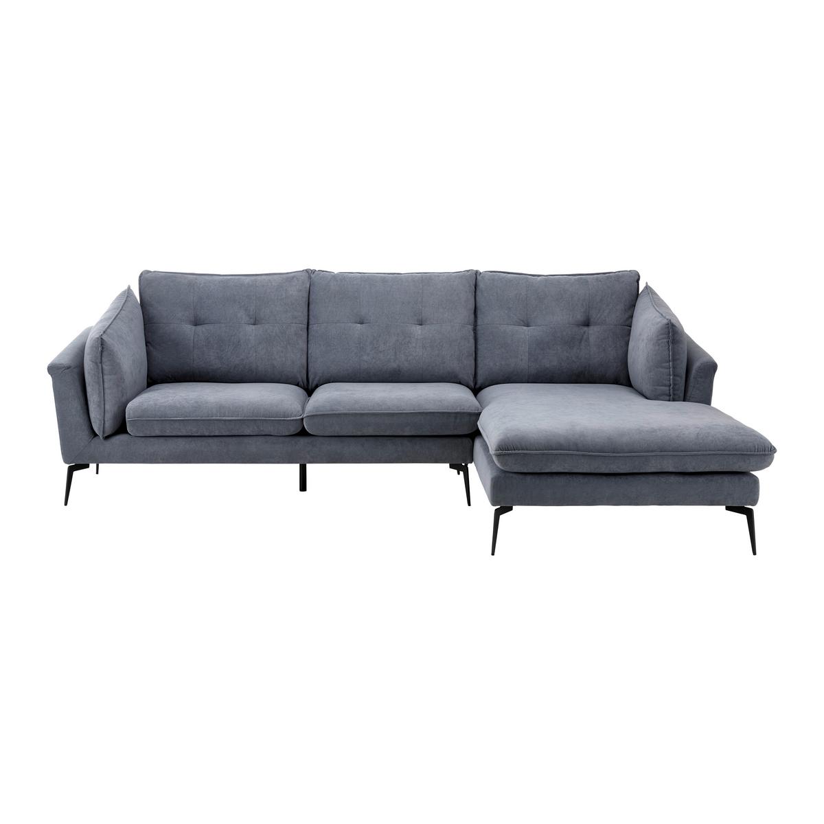Sedací souprava SANDRO šedá - šedá/černá, Moderní, kov/dřevo (258/86/160cm) - Bessagi Home