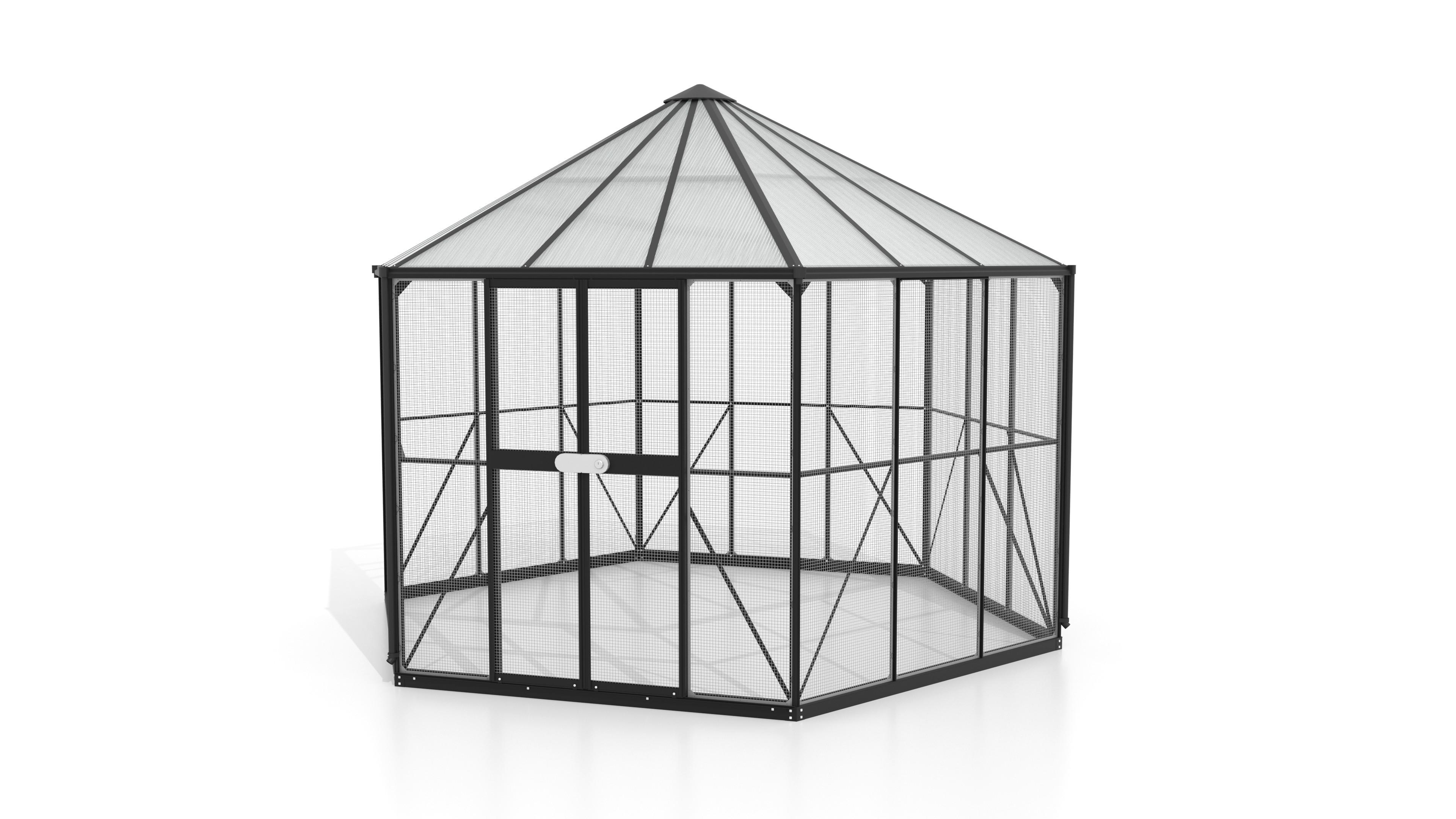 Vogelvoliere Circus 9000 9 M2 - Schwarz, Basics, Metall (383,3/187,5/336cm)