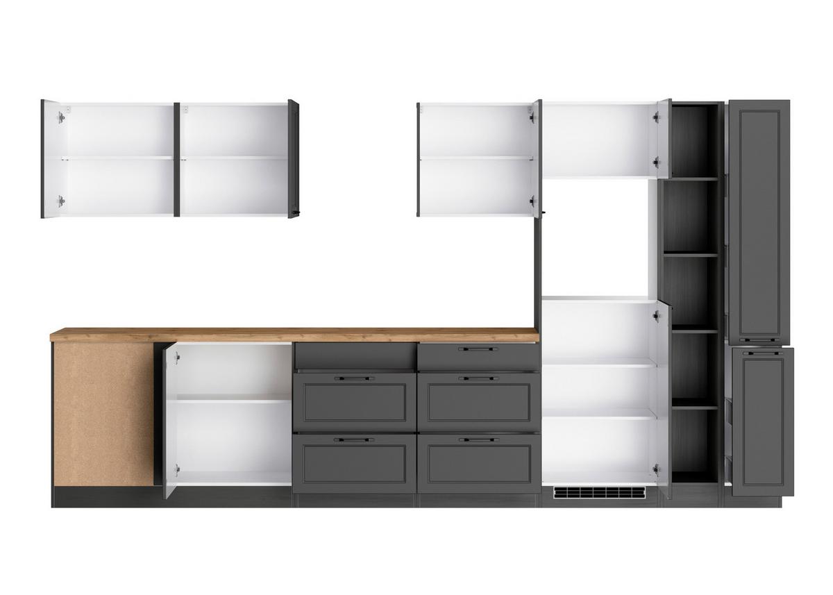 Eckküche Meran Ohne Geräte 240x360 Cm Grau/eiche Dekor - Eiche Wotan/Weiß, LIFESTYLE, Holzwerkstoff (240/360cm) - Held