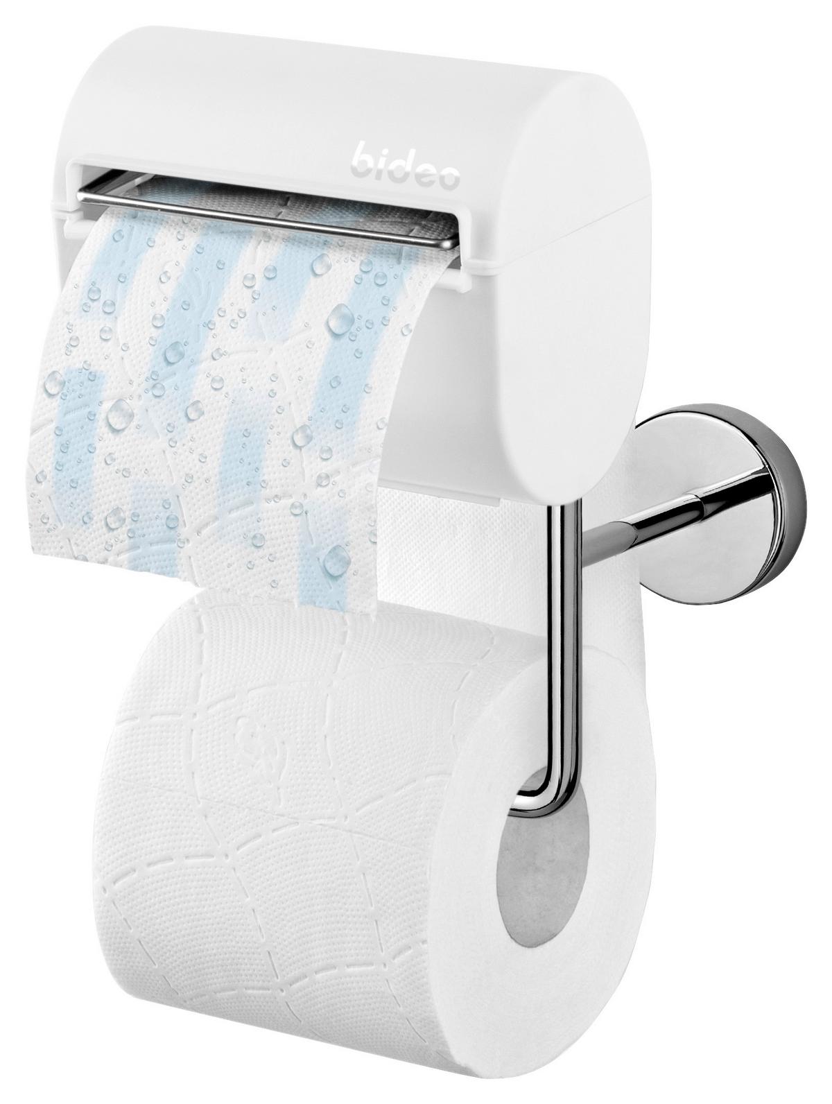 Toilettenpapierhalter Bideo - Weiß, Basics, Kunststoff/Metall (12,6/8/18,1cm)