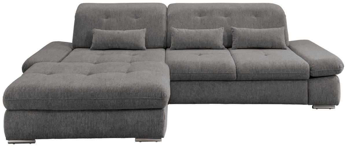 Ecksofa mit grau-braunem Chenillebezug