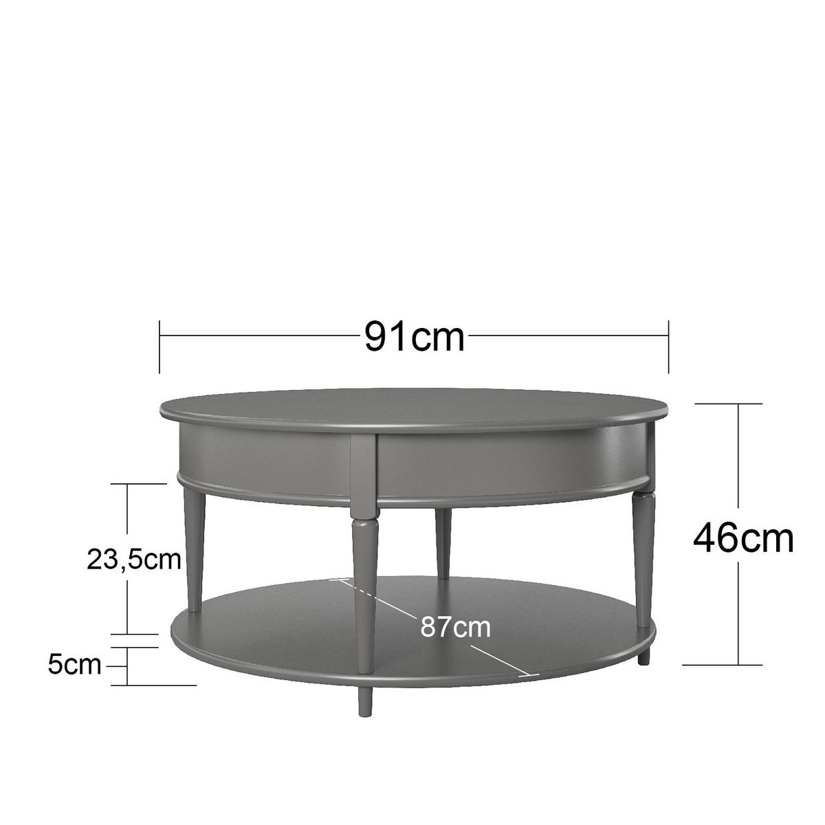 Couchtisch Aurora mit Ablagefach Grau - Grau, Design, Holzwerkstoff (91/46/91cm) - MID.YOU