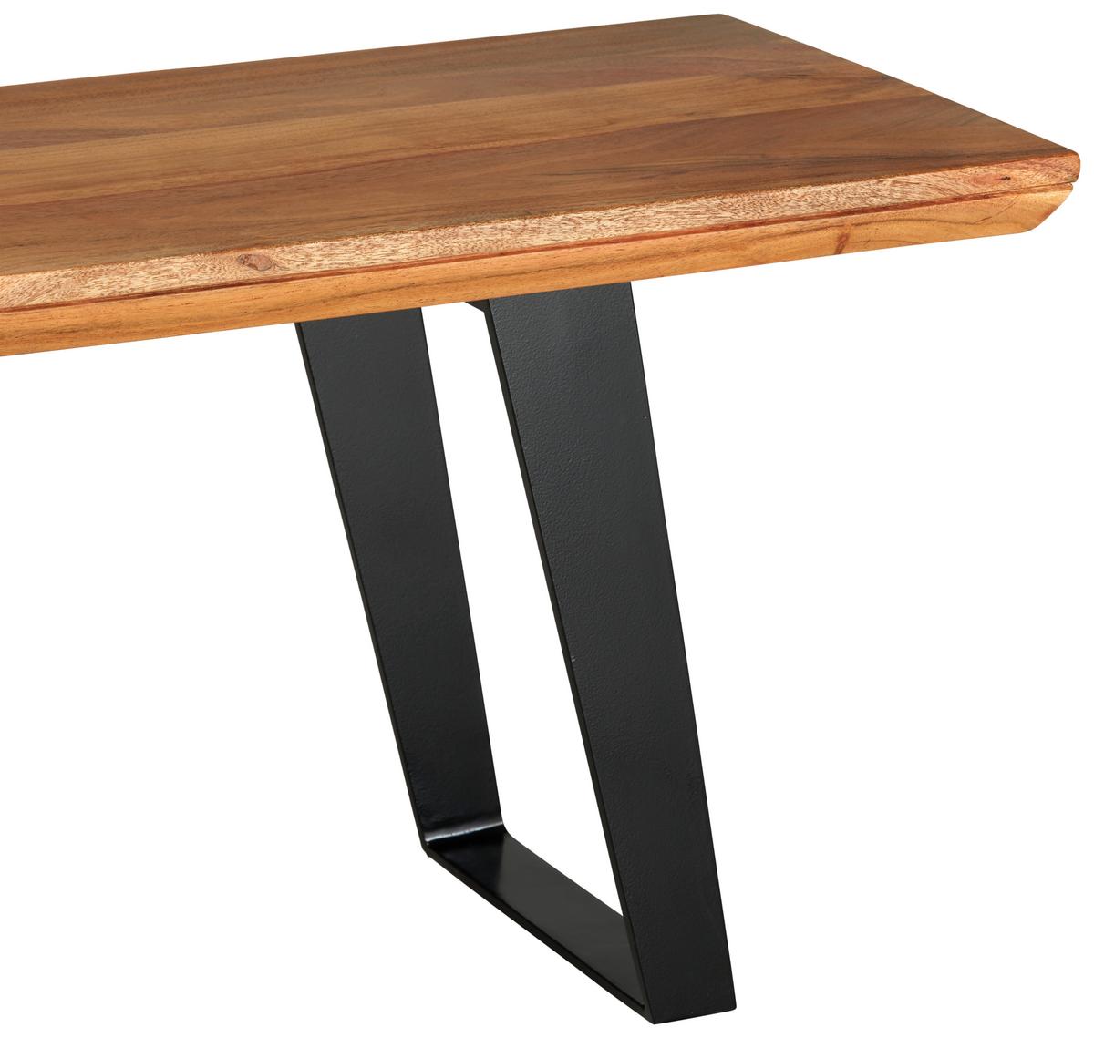 Dřevěná jídelní lavice HERKULES - černá/barvy akácie, Lifestyle, kov/dřevo (150/45/38cm) - Zandiara