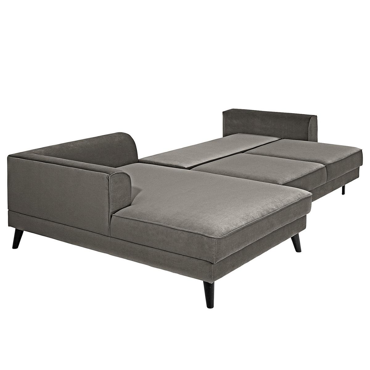 Eckschlafsofa Lumber Jack Grau S: 169x280 cm - Wengefarben/Grau, MODERN, Textil (169/280cm) - Trendmanufaktur