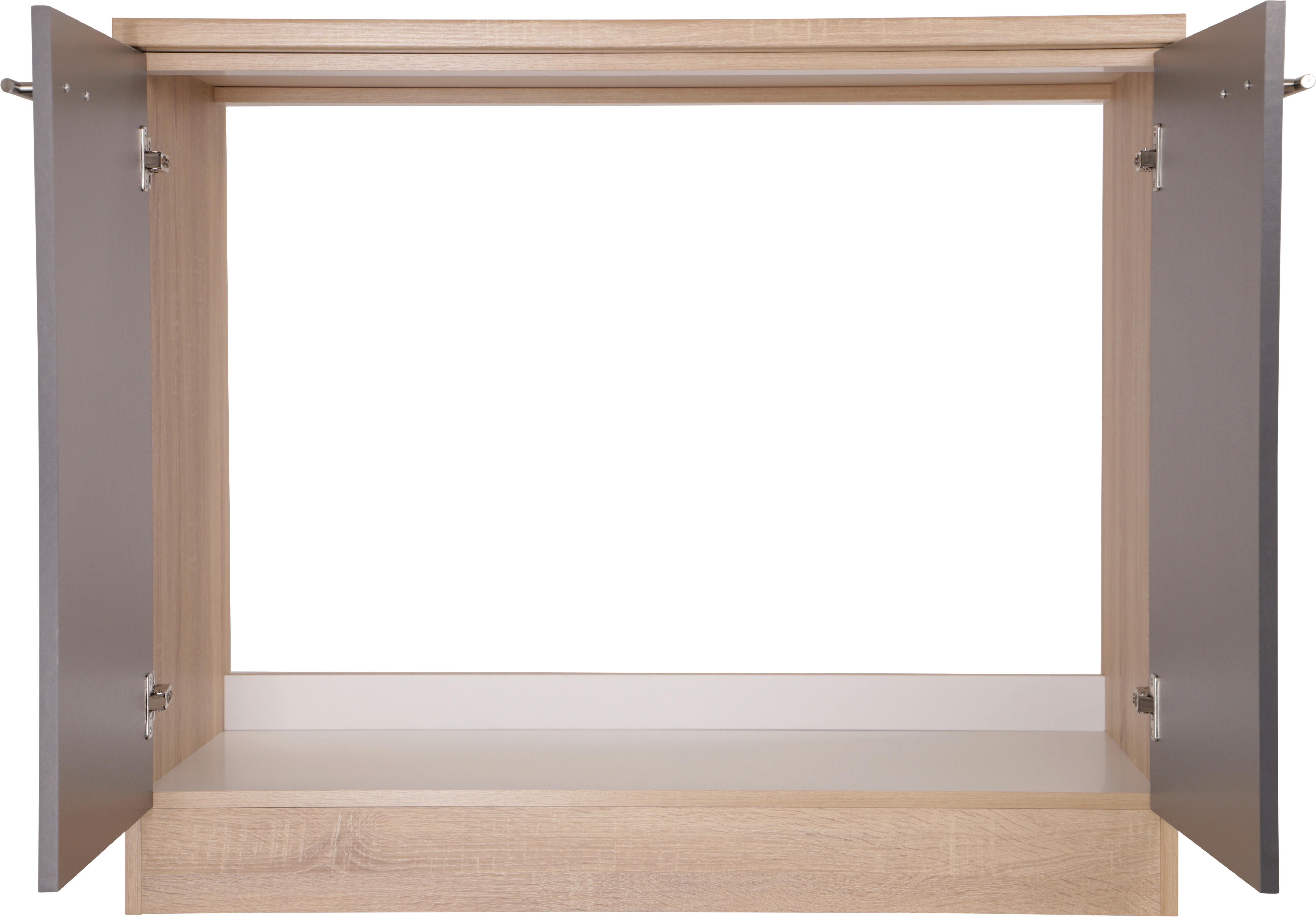 Spülenunterschrank Merle Grau/Eiche Dekor B:100cm - Eichefarben/Grau, Basics, Holzwerkstoff (100/84,8/60cm) - Respekta