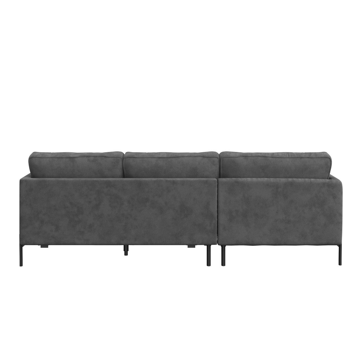 Ecksofa Yukon Dunkelgrau S: 154x232 Cm - Dunkelgrau/Schwarz, Trend, Textil (154/232cm) - Livetastic