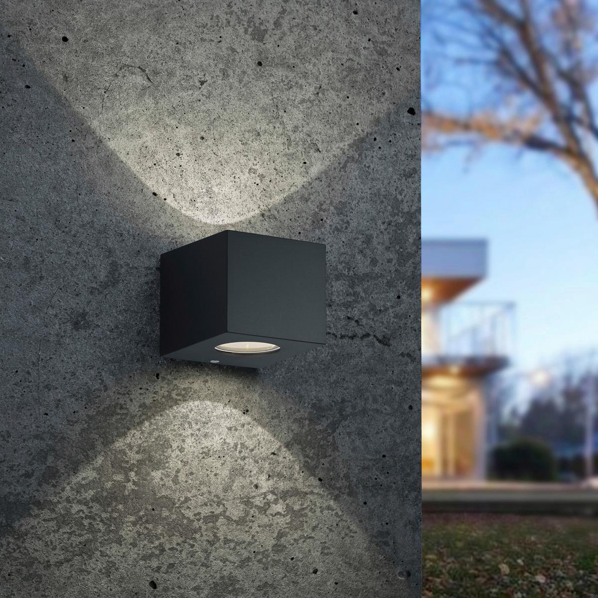 AUSSENWANDLEUCHTE LED, 3000K, warmweiß - Schwarz, Design, Kunststoff (9/10/10,5cm)