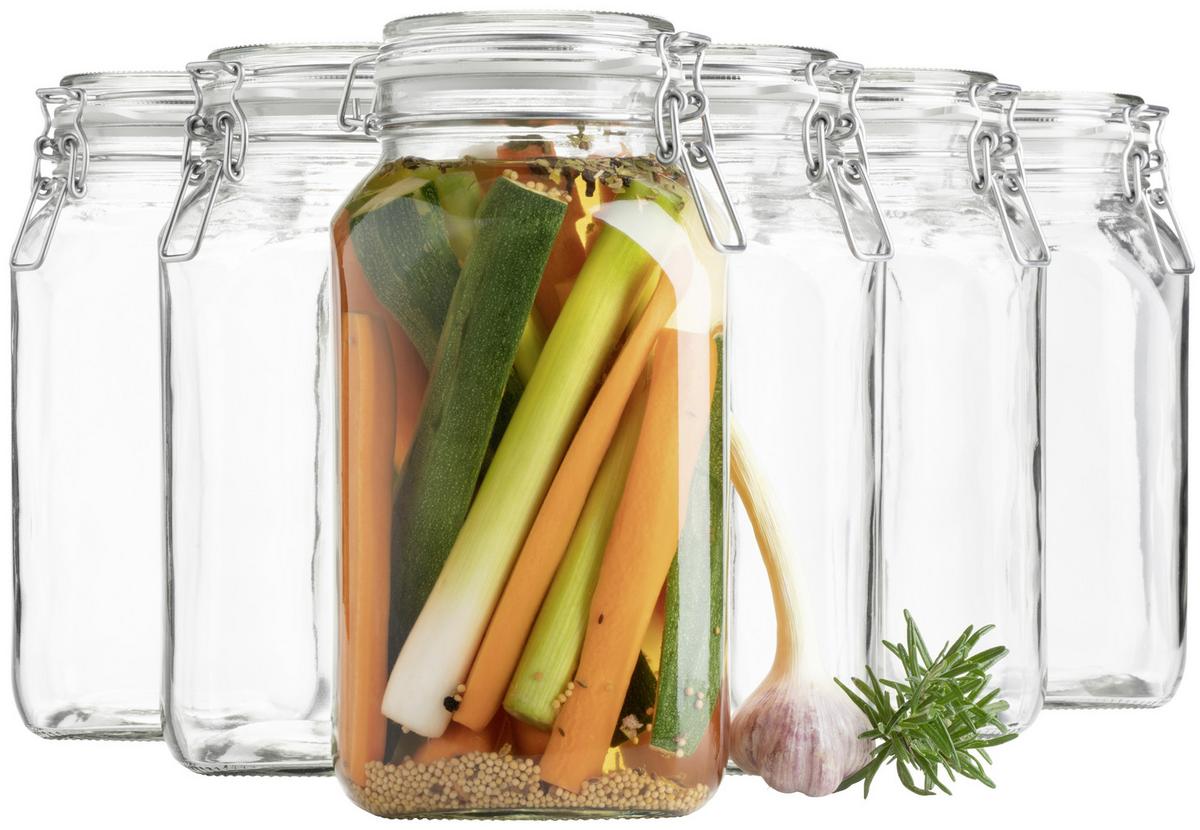 Einmachgläser 6er-set Gothika Je Ca. 2,5 Liter Auslaufsicher - Transparent, Basics, Glas (2500ml) - Mäser
