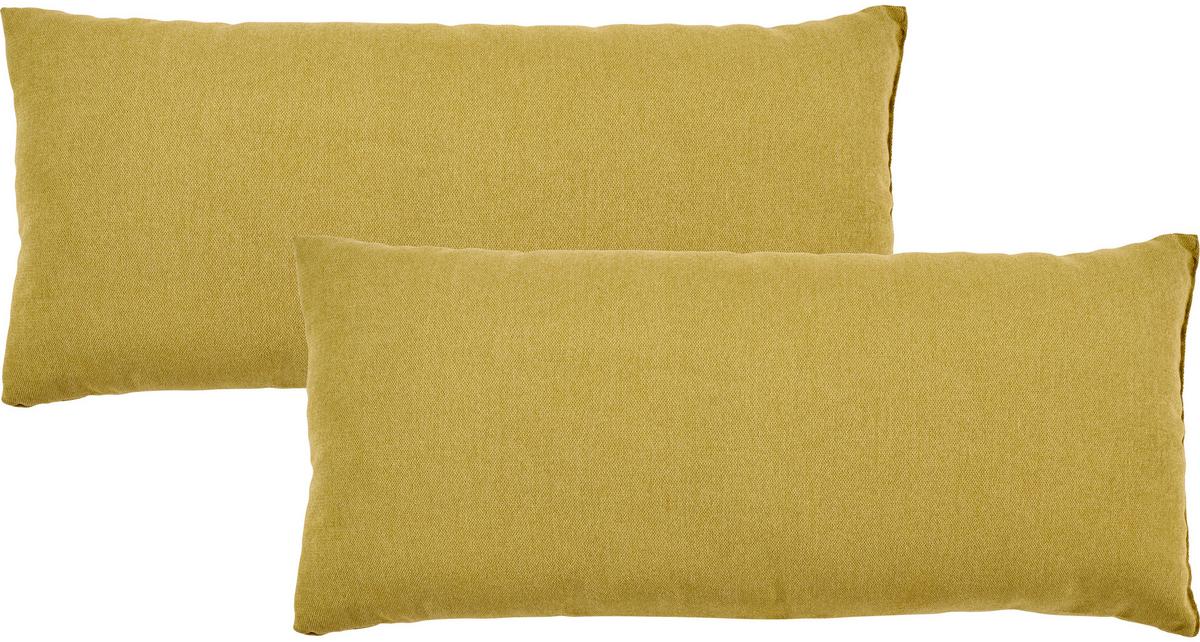 Zierkissen Enjoy 2er-Set 38x80 cm Mikrofaser mit Zipp - Gelb, Textil (38/80cm) - Primatex