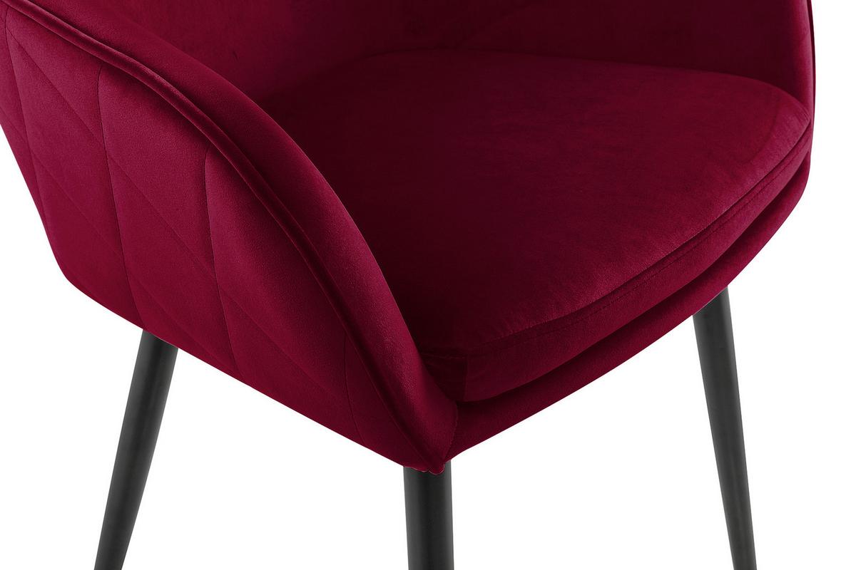 Armlehnstuhl Rot B: 61cm - Rot/Schwarz, MODERN, Textil/Metall (61/85/60cm) - Livetastic