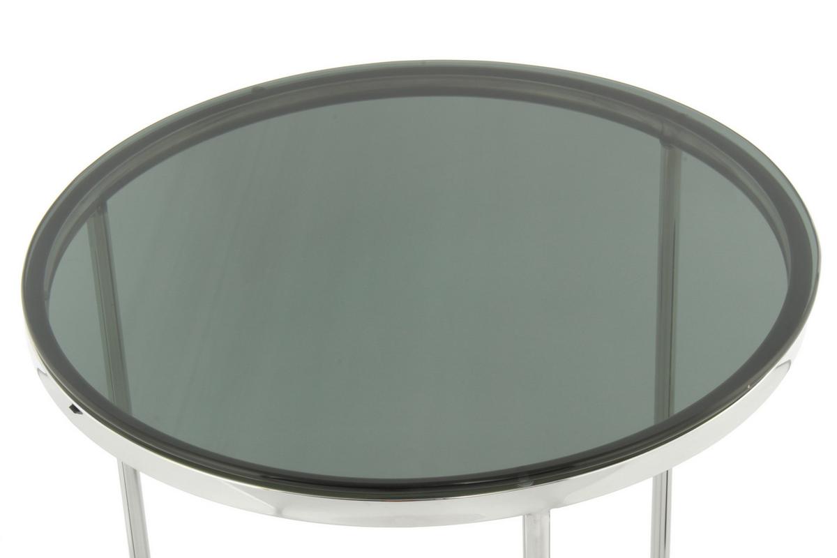 Beistelltisch Wynona 225 Schwarz/Silberfarben B: 55 cm - Roségold/Silberfarben, Design, Glas/Metall (55/50/50cm) - Kayoom