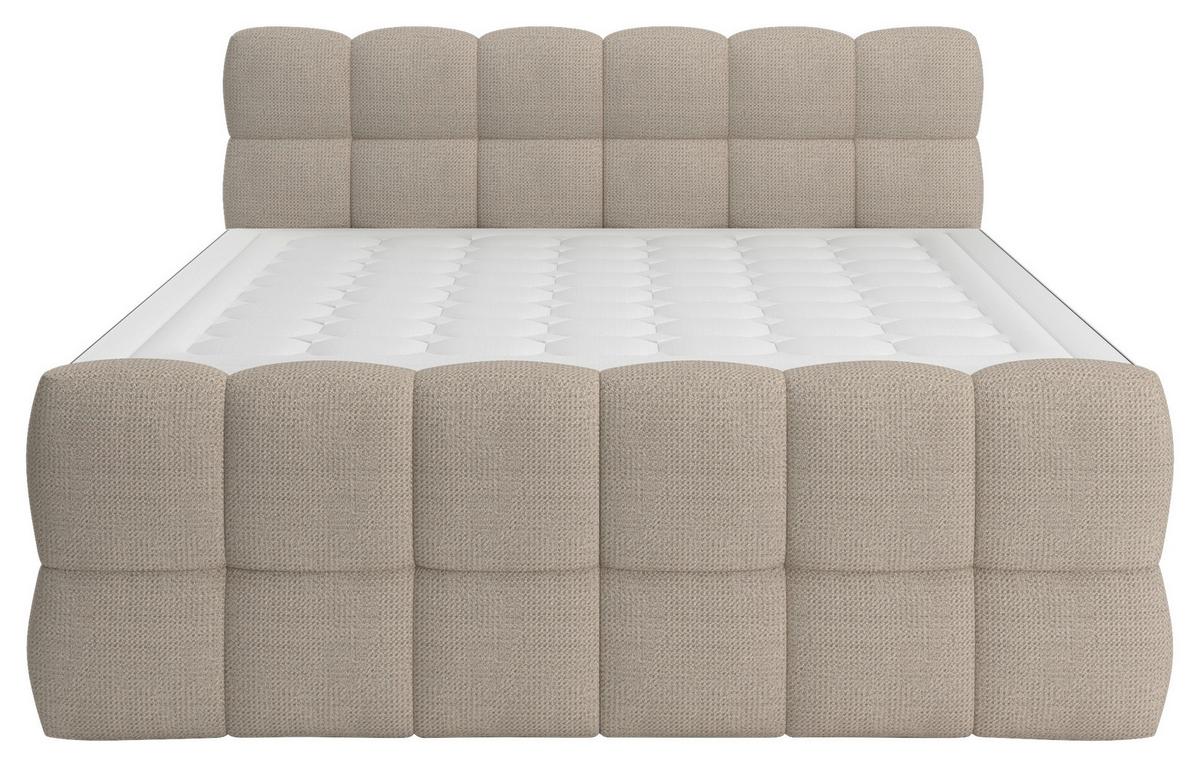 BOXSPRINGBETT inkl. Bettkasten 120x200 - Beige/Schwarz, Trend, Holz/Holzwerkstoff (120/200cm) - Sembella