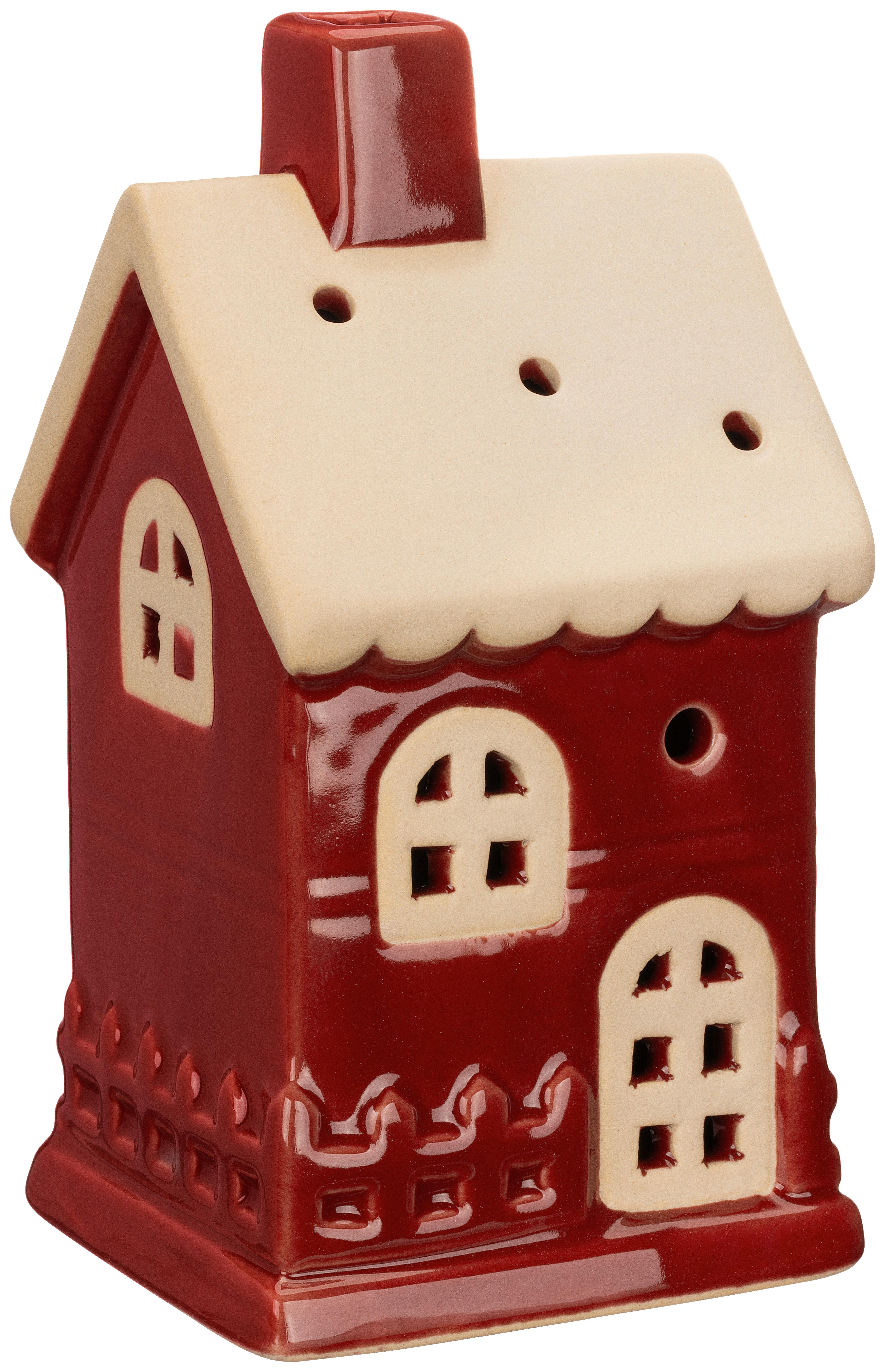 Dekohaus Franz - Rot/Weiß, KONVENTIONELL, Keramik (6,7/6,3/12,5cm) - Luca Bessoni