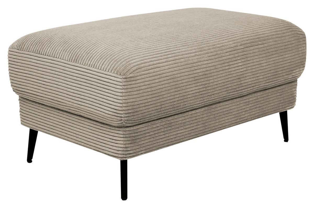 Boxspringová taburetka CORA, sivobéžový menčester - sivobéžová, Modern, kov/textil (92/46/60cm) - Mömax