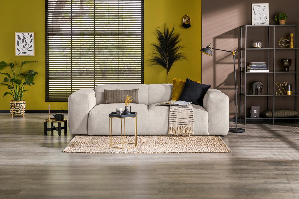 3-Sitzer-Sofa Hannah Creme B: 247 cm - Creme/Schwarz, Design, Textil (247/75/104cm) - MID.YOU