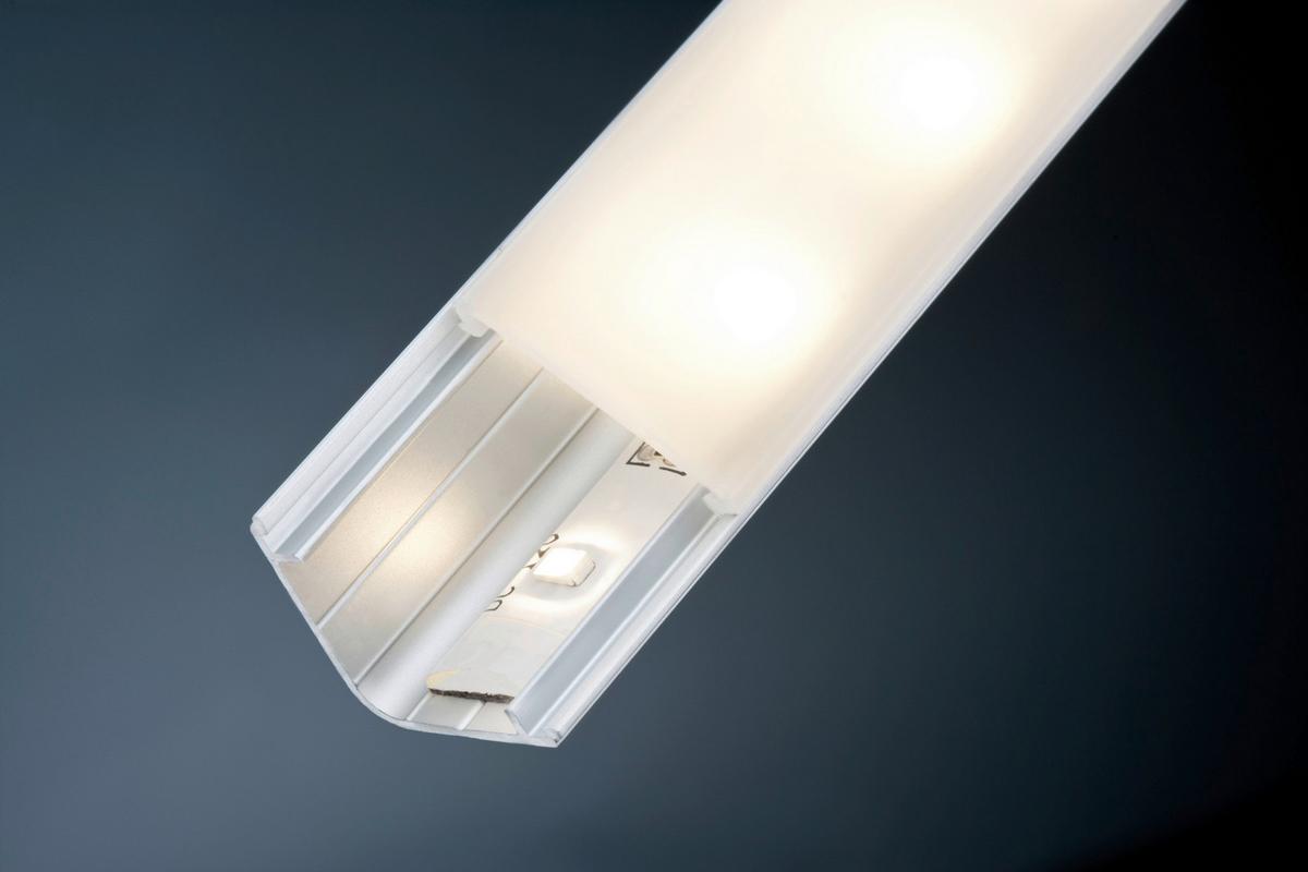 LED-Dekoleuchte Function Delta Profil 100cm, Beliebig Kürzbar - Transparent/Alufarben, Basics, Kunststoff/Metall (100/2/2cm) - Paulmann