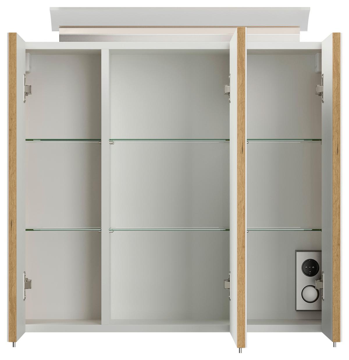 BADEZIMMER Limes, Eichefarben B: 70 cm - Eichefarben/Weiß, Basics, Keramik/Holzwerkstoff (70cm) - MID.YOU