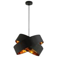 ZÁVĚSNÉ SVÍTIDLO GOLDI - černá/barvy zlata, Moderní, kov/textil (38/120cm) - Modern Living