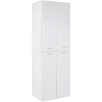 Schuhschrank Elan Weiß 4 Türen B: 70 Cm - Alufarben/Weiß, MODERN, Holzwerkstoff (70/200/36.6cm)