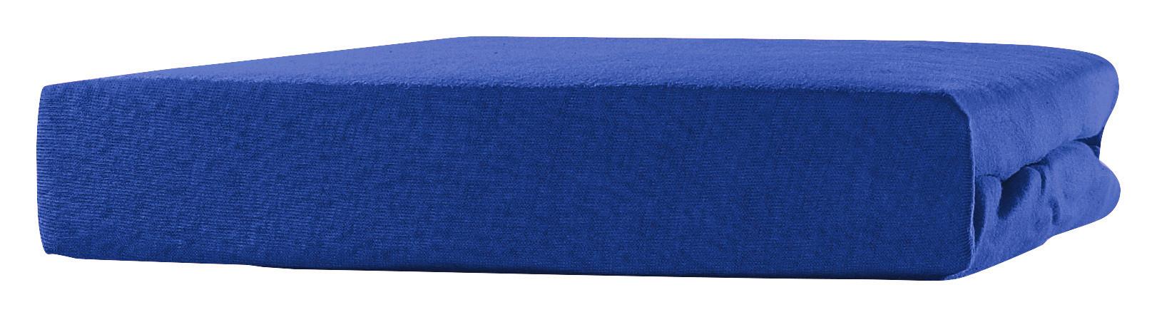 Spannleintuch Tamara Blau 90-100x200 cm Jersey - Blau, KONVENTIONELL, Textil (90-100/200cm) - Ondega