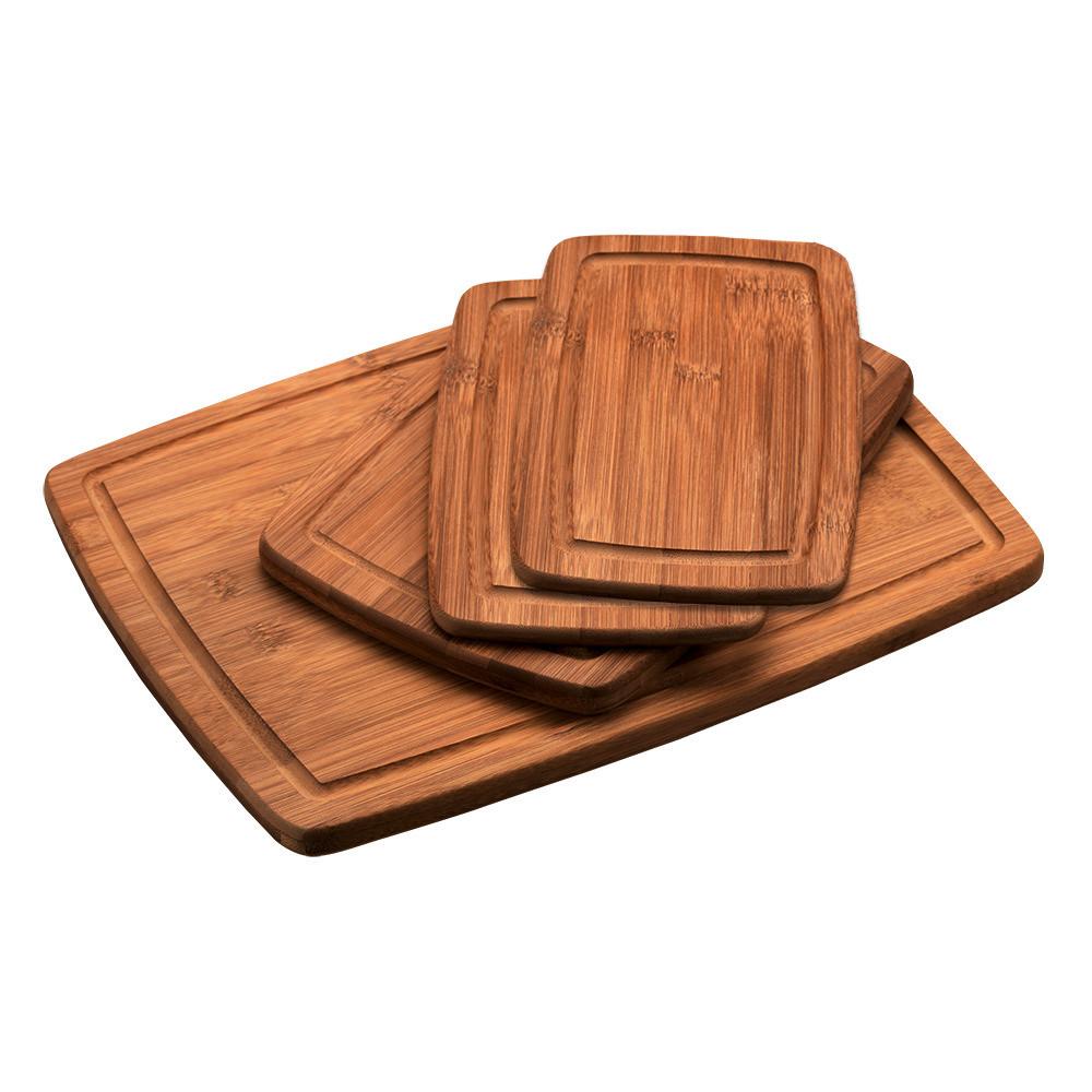 Schneidebrett-Set 4-teilig, Dunkler Bambus - Braun, Basics, Holz (38/28.5/5.2cm) - Kesper