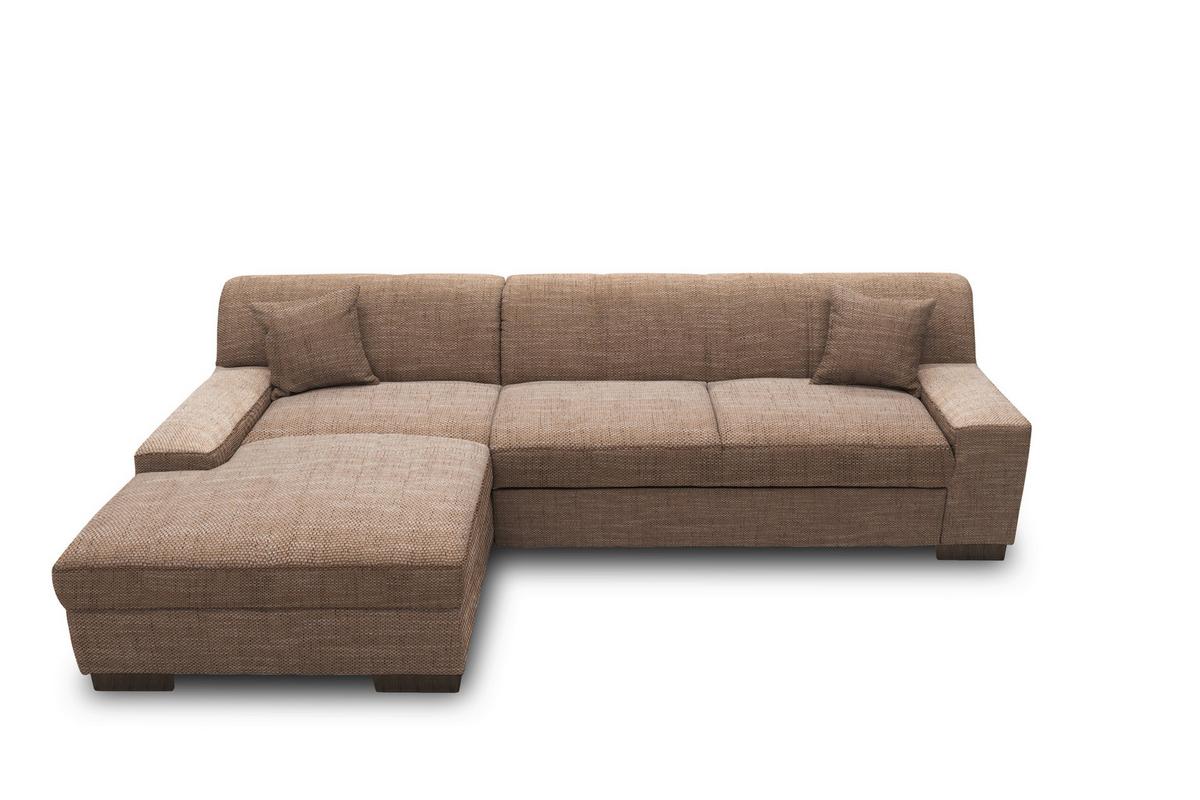 Ecksofa Norma Braun/beige Webstoff - Wengefarben/Beige, Design, Textil (153/268cm) - MID.YOU